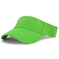Bright green athletic sun visor hat made of twill cotton fabric with top open design - One Size / Fluorescent Green