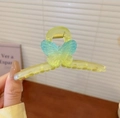 Pinza para el pelo con mariposa degradada en amarillo y azul estilo floral - Pinza de Pelo de Mariposa con Degradado Amarillo Verde (22#)