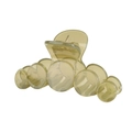 Detail of translucent green bubble-style hair claw clip with strong spring mechanism - 10CM Jelly Olive Green