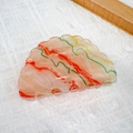 Acrylic hair claw clip with colorful oil painting marble texture in orange and green - Yellow Colorful - Wave Round