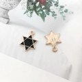Alloy hexagram star charms in black and gold finish for DIY jewelry making - Hexagram