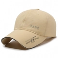 Light khaki breathable baseball cap with FARD embroidery and quick-dry sports fabric - Adjustable / Khaki