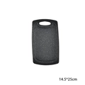 Dark gray double-sided kitchen cutting board with non-slip texture and handle, 14.5x25cm - Small Size / Black