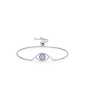 S925 Sterling Silber Armband mit blauem Bösen Blick und verstellbarer Box-Kette - Armband