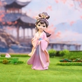 Miniature ancient Chinese lady figurine in pink and blue hanfu for desk decoration - Diao Chan Figurine Medium
