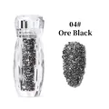 Cristales nail art negro mineral en frasco 04# con diseño de manicura brillante - 04# Negro Mineral