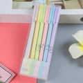 Set van 6 Macaron Morandi gelpennen met schattige patronen in transparante verpakking - 6 Stuks/Doos / Gemengde Kleurenserie