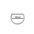 Sleek G23 titanium D-ring piercing jewelry with 10mm inner diameter dimension - 10mm / Silver