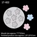 7-cavity cherry blossom silicone mold for fondant cake and chocolate crafting - 3# 7-Cavity Cherry Blossom / Gray