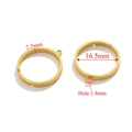 Golden DIY stainless steel ring components with 16.5mm inner diameter and 1.8mm hole - Style A (Width 2.5mm/Hole 1.8mm) / Gold