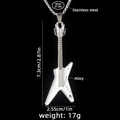 Witte gitaarhalsketting van roestvrij staal en legering met 70 cm lange ketting - Wit