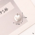 Detail view of heart-shaped zinc alloy pendant with 1.2cm height and 0.9cm width measurements - C287 09mm*12mm Silver Heart