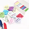Notas adhesivas de colores 3x3 pulgadas con vocabulario y caja de almacenamiento - 38mm Cuadrado 11 Blocs (En Caja)
