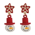 Detalle de pendientes navideños de Papá Noel y renos con acabado esmaltado - 2 #21672 Muñeco de Nieve Copo