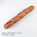 Artificial PU baguette bread model with realistic crust texture, 55.6cm length - Extra Long Bread