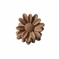 Matte mocha brown small daisy flower hair claw clip with minimalist floral petal design - 4cm Matte Deep Khaki