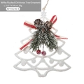 Christmas tree shaped ornament with white powder coating pine cones and red bow - White Type E - Glitter Xmas Tree
