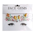 Face gems sticker set with colorful teardrop and diamond shapes for creative stage makeup - FG4005 Colorful Forehead Style