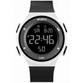 Digitale sporthorloge in zwart-wit met siliconen band en 5 ATM waterdicht display - Zwart & Wit