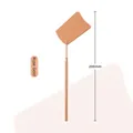 Rose gold stainless steel eyelash extension mirror with anti-slip handle, 200mm length - Fan / Rose Gold