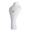 Golden heart necklace with zircon stone displayed on a white mannequin stand - Large (28cm) / White