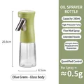 280ml olive green glass oil sprayer bottle with 0.5g precise misting nozzle design - Olive Green-280ml