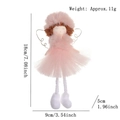 Angelo di Natale in peluche rosa con ali dorate e gonna di tulle altezza 18cm - Rosa