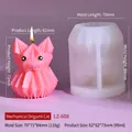 Pink origami cat candle and silicone mold with size specs of 70x71x84mm for DIY craft - Origami Cat LZ-608