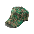 Gedetailleerd zijaanzicht van een bruine vintage baseballpet met groene bloemenprint - M (56-58cm) / Groen