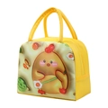 Yellow insulated lunch bag featuring a cute cartoon chicken print with handle - Yellow Cute Chick TV28