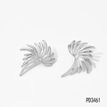 Boucles d'oreilles ailes en acier inoxydable argenté au design radieux PD3461 - Argent