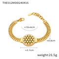 Bracelet doré en acier inoxydable avec pendentif Arbre de Vie orné de cristaux - Bracelet (TXE012-Or)