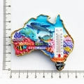 Australia Great Barrier Reef resin fridge magnet with built-in thermometer map - Ocean Map Thermometer
