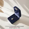 Scatola porta gioie premium in pelle PU blu scuro per collane e ciondoli, 7,5x9,5x4,5 cm - Microfibra / Scatola per Ciondoli / Blu scuro