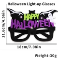 Glow-in-the-dark Halloween glasses with Happy Halloween text and ghost 18x11.6cm - Glow Bat Ghost Letters