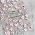 Stickers à ongles 5D fleurs aquarelle rouge classique pour décoration nail art professionnel - Vesce Cueillie par l'Oiseau - Fleurs à l'Aquarelle Rose et Rouge (TS-522)