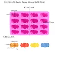 Pink 16-cavity silicone candy mold with colorful sweets for Halloween baking fun - 16-Cavity Candy Style (D5118-2A)