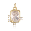 Elegant gold pendant with large rectangular clear gemstone and small round accents - 11-Vintage Rectangular Gem