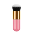 Pink chubby foundation brush with golden ferrule and flat-top synthetic bristles - Mini Round Head / Pink Gold