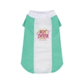 Breathable mint green and white pet t-shirt with Best Edition print for small dogs - Green