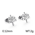 Pendientes de árbol de la vida en acero inoxidable plateado con diámetro de 12 mm - Color Acero