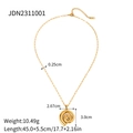 Collar de acero inoxidable chapado en oro de 18k con colgante espiral y medidas - Estilo de Colgante de Espiral Dorado y Cadena de Clip (JDN2311001)