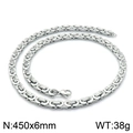 Silver punk style stainless steel chain necklace for men in 450x6mm size variant - 6mm Steel Silver / 18cm
