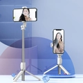 White Bluetooth selfie stick with tripod stand and phone holder in aluminum alloy - White Extended 1m Without Light (Z8)