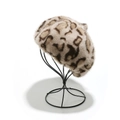 Faux mink fur leopard print beret hat for women with plush animal pattern design - Style A / Beige Leopard