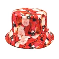 Dettaglio di un cappello da pescatore reversibile con stampa astratta colorata - M(56-58cm) / Arte Astratta Rosso Bianco Nero Giallo (3#)