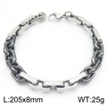Bracciale da uomo 8mm in acciaio inossidabile a maglie quadrate con finitura mista - Giunzione Nero Antico (KB185311-Z)