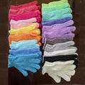 Five-finger nylon exfoliating bath gloves in multiple vibrant colors for shower - 19*15cm / Multicolor