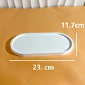 Minimalist white oval plaster jewelry tray with 23cm length dimensions for retail display - Medium White Plaster Oval Tray