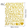 Self-adhesive 1.5 inch gold glitter alphabet and number stickers for graduation cap DIY - Gold